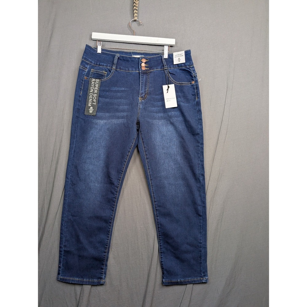 Bamboo Super Soft‎ Rayon Denim Jeans Solid Women's Size 20